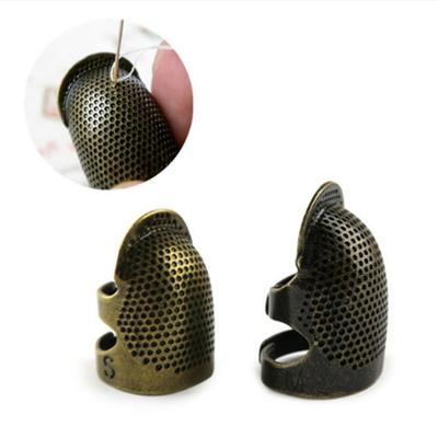 Adjustable Retro Thimble Ring Finger Hand Non-slip Embroidery Needle Press Finger Protector Finger Sleeve Universal Thimble