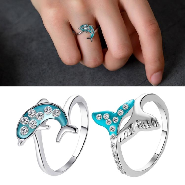 Blue Marine Animal Themed Rings Polished Interior Process Strong Wear
