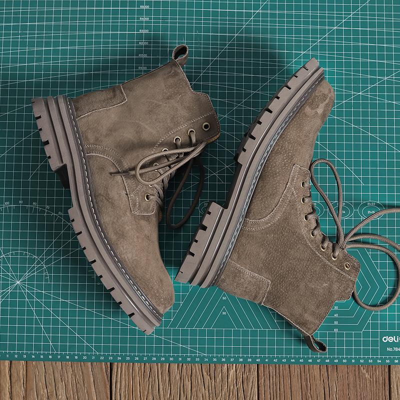 Martin Boots Men's Autumn and Winter 2025 New Pigskin Rhubarb Boots British Style High-top Tooling Boots 23817-M