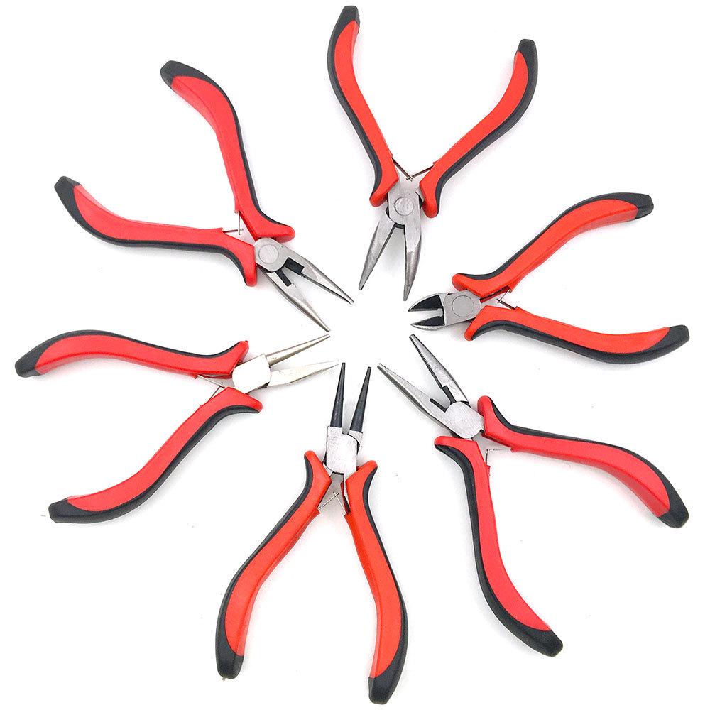 DIY Jewelry Tool Set: Angled Pliers, Opening Pliers, Tweezers, and Mini Scissors