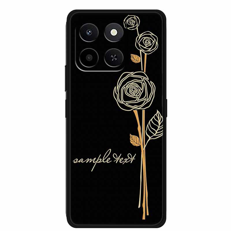 3D Case For Honor X7d 5G Case X 7 d Coque 6.77" Emboss Flowers Black Silicone Soft Back Cover For Honor X7d 4G Cases Shell Funda