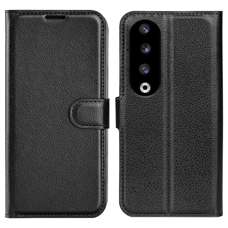 

For Honor 90 Pro Litchi Texture Wallet PU Leather Phone Case Shockproof Stand Cover