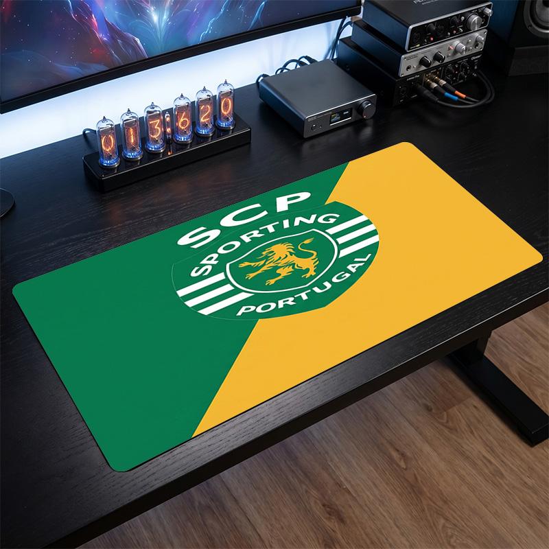 Sporting CP FC Theme Pattern Mouse Pad, Soccer Logo Design XXL Gaming Desk Mat Non-Slip Computer Mouse Pad