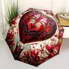 Heart-Shaped Hot Air Balloon Stained Wall ArtUmbrella, Portable 3-Fold Compact Umbrella,Christmas Gift ES631