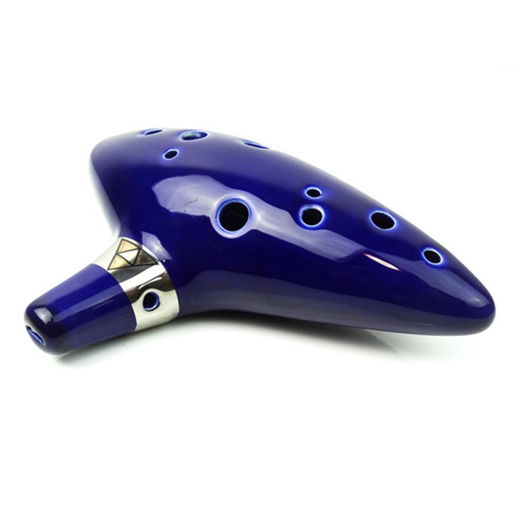 12 Holes Alto C Porcelain Ocarina with Holder Gift Box Lanyard Mini Wind Instrument for Beginners