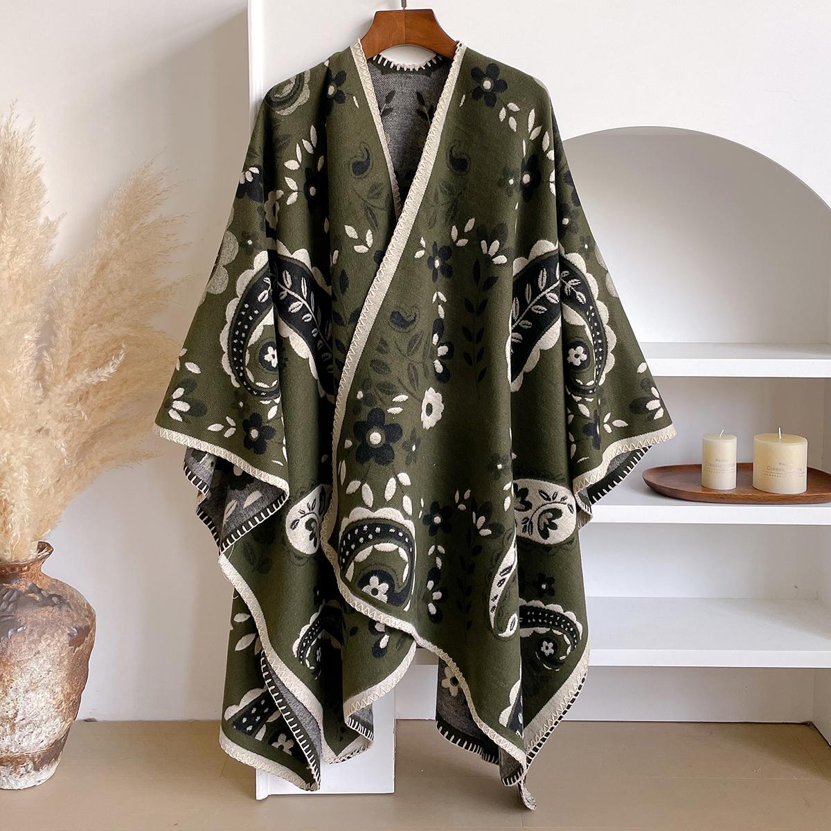 

Brand Fashion Winter Warm Cashmere Scarf - Women s Floral Oil Painting Printed Pashmina Thick Shawl, Wrap & Echarpe