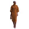 TS1229 Women's Casual High Neck Slit Knit Maxi Dress