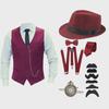 Large Men's Retro 1920s Gatsby Suit Vest for Costume or Formal Events