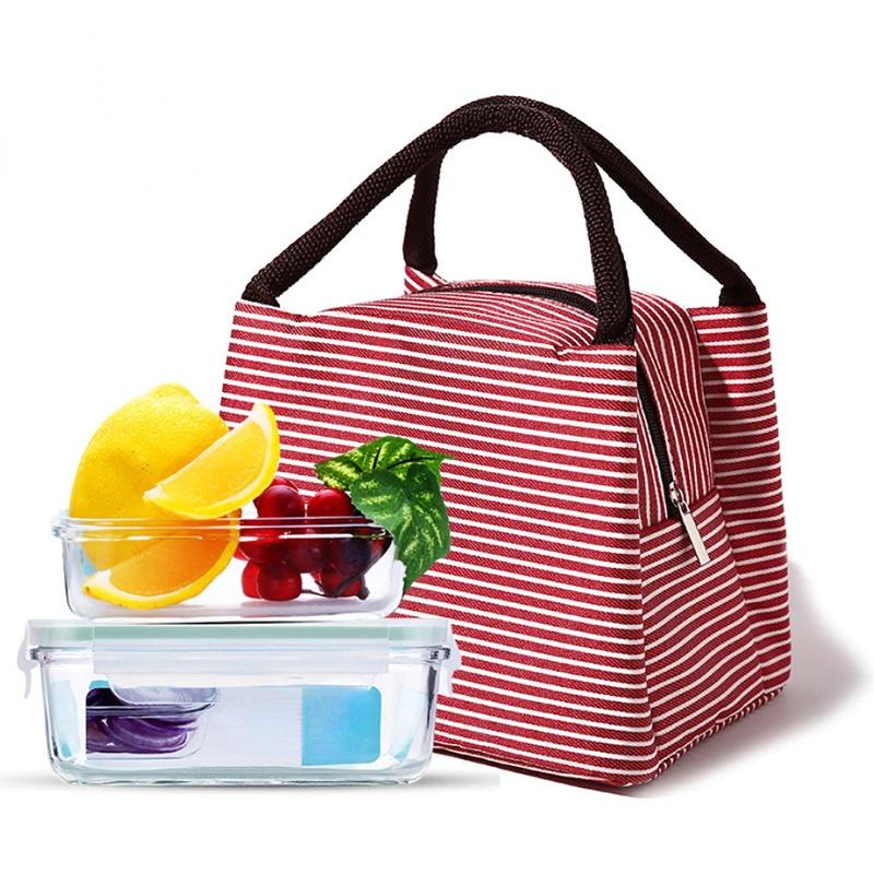 Sale Stripe Women's Kids Lunch Bag Waterproof Insulated Picnic Food Storage Container Thermal Handbag Cooler Bag