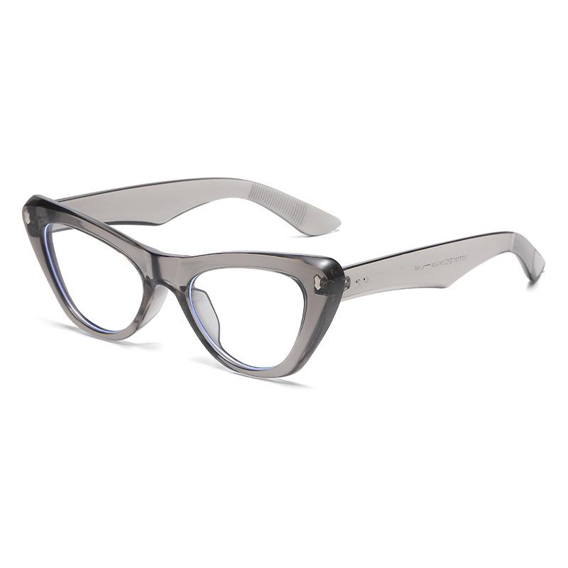 4702 Personalized Cat'S Eye Retro Sunglasses 2024 Fashionable Rice Nails Plain And Thin Glasses, Fashionable Street Sunglasses