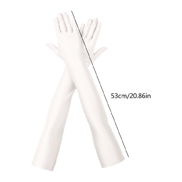 Elbow Length Sleeve Evening Gloves For Women Stretchy Soft Red Vintage Themed Event Accessories