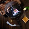 with Pendant Chinese Style Round Fan Handheld Silk Fan Vintage Embroidery Fan  Photography Prop