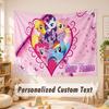 Custom Name Text Tapestry,My Little Pony Boho Wall Hanging, Decorative Backdrop Tapestry For Room