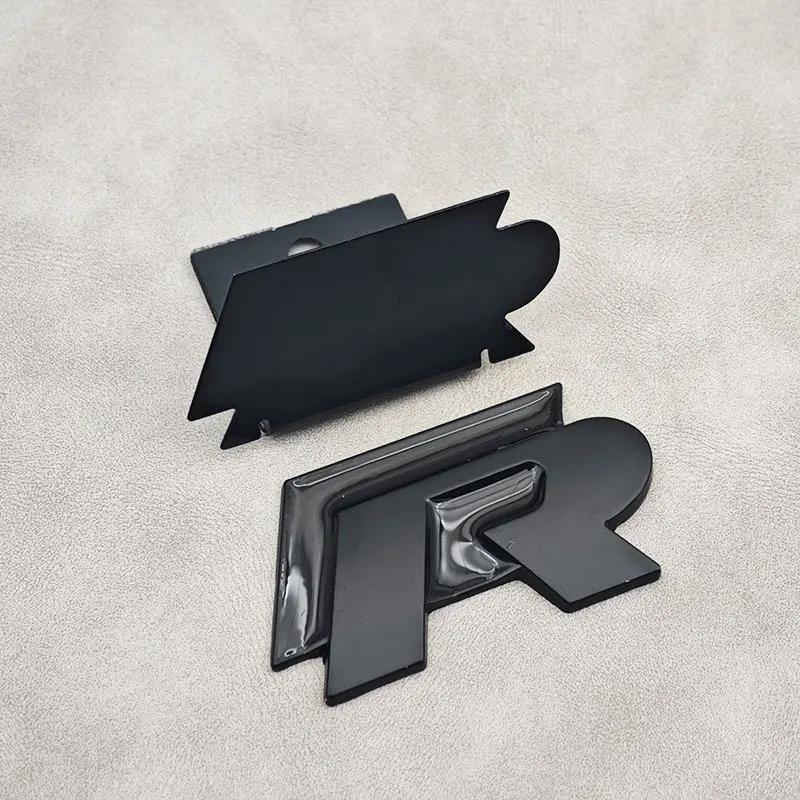 ASRHP1 3D Metal R Line R Logo Front Grill Emblem Car Rear Trunk Sticker For Volkswagen VW R Line Golf 4 5 6 7 Touran Polo Accessories