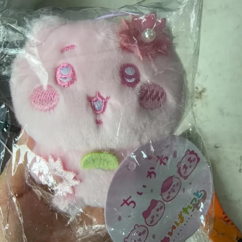 Chiikawa Hachiware Pink Cherry Blossom Series Plush Crossbody Bag Backpack Hang Ornaments Keychain Decoration Girl Birthday Gift