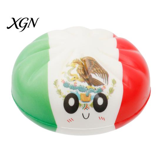 Soft Dumpling Toy 1/6Pcs Cartoon Stress Relief Anti-anxiety Flag Pattern Steamed Bun Squeeze Fidget Hand Relaxation Decompression Gadget Tool