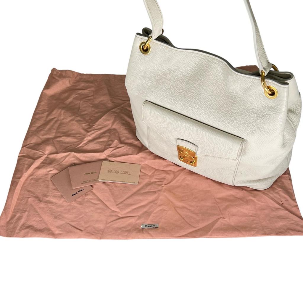 MIUMIU 5BC001 Shoulder Bag white Women used