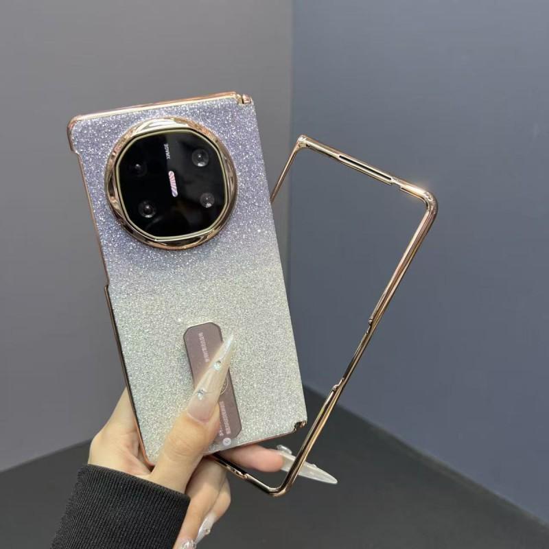 Foldable Phone Case Mate X5 X6 With Rotating Stand Sparkle Gradient Cover PET Material