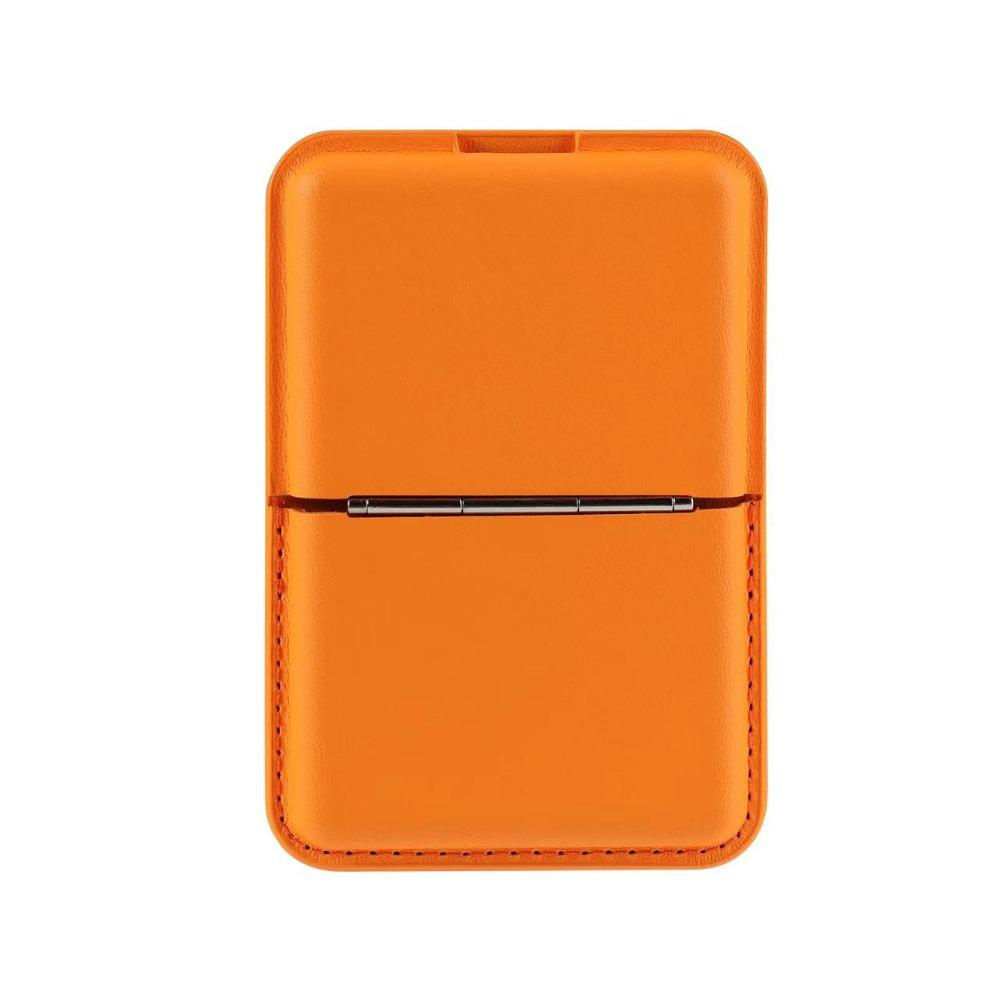 Apple MagSafe Card Holder & Stand: Magnetic Card Sleeve, Rotating Wallet Slot оранжевый