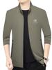 2025 Spring Men's Stylish Business Casual Stand-up Collar Jacket - Korean Style Trendy Cardigan for Young Dads