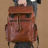 Retro first-layer cowhide backpack hand-polished genuine leather casual large-capacity travel backpack vegetable tanned leather computer bag