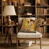 Pillow Cover Art Print Vintage Golden Aesthetic Cushion Case For Sofa Bed Couch Boho Home Decor