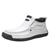 Cross-popular men's shoes 48 flat bottom hand-stitched men's mid-top loafers retro leather