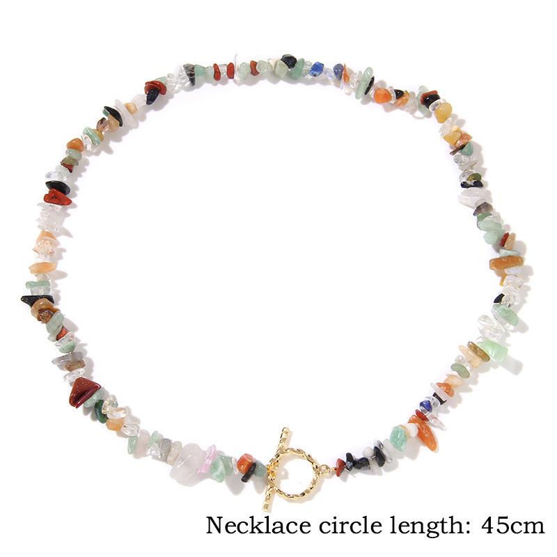 Bohemian Natural Stone Bead Choker Necklace Handmade Irregular Ladies Gemstones Beaded Jewelry Collar Party Friend Gift Femme