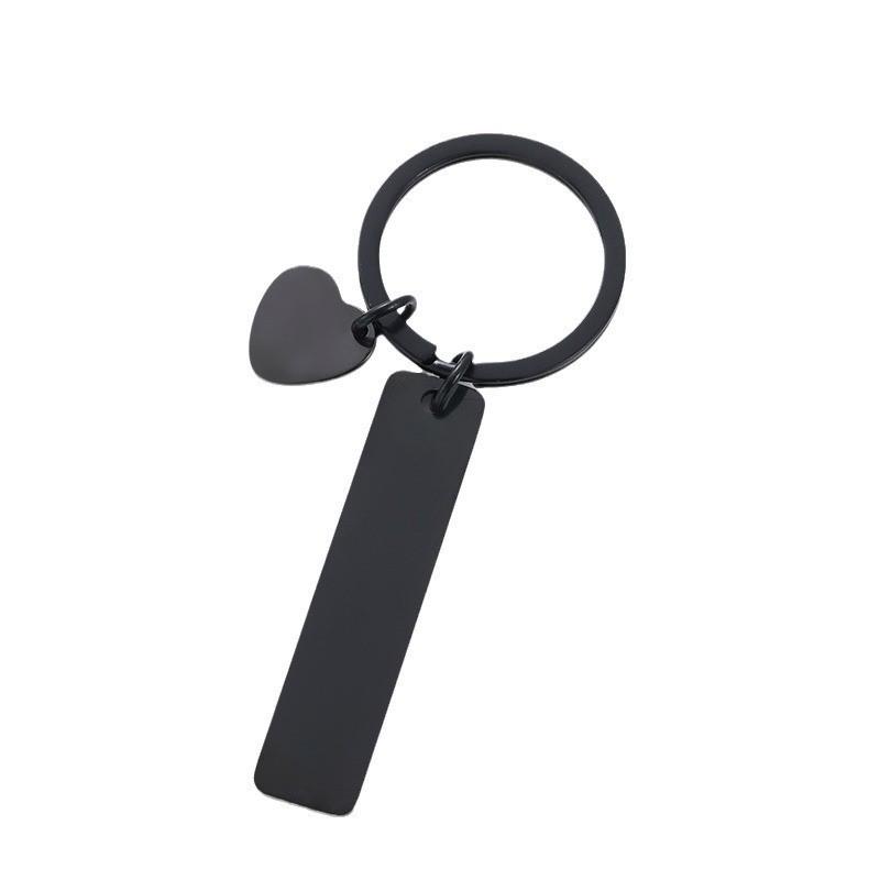 Cross-Shaped Slanted Heart Laser-Printed Metal Keychain