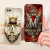 For Realme C2 Case Cover Luxury A-Z Letters Fashion Crown 2D Painted Silicone Casing For Realme RMX1941 RMX1945 RMX1943