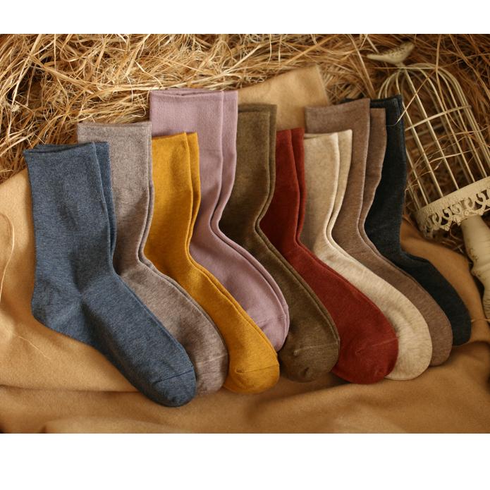 

DIMANAF 2023, осенние женские носки, вязаные модные повседневные чулки средней длины с цветочным узором, 37