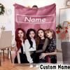 Custom Name Kpop Pink Roses Friendship Throws Blanket Flannel Blankets for Couch Bed Gifts for Men Women Picnic blanket Christmas fan gifts