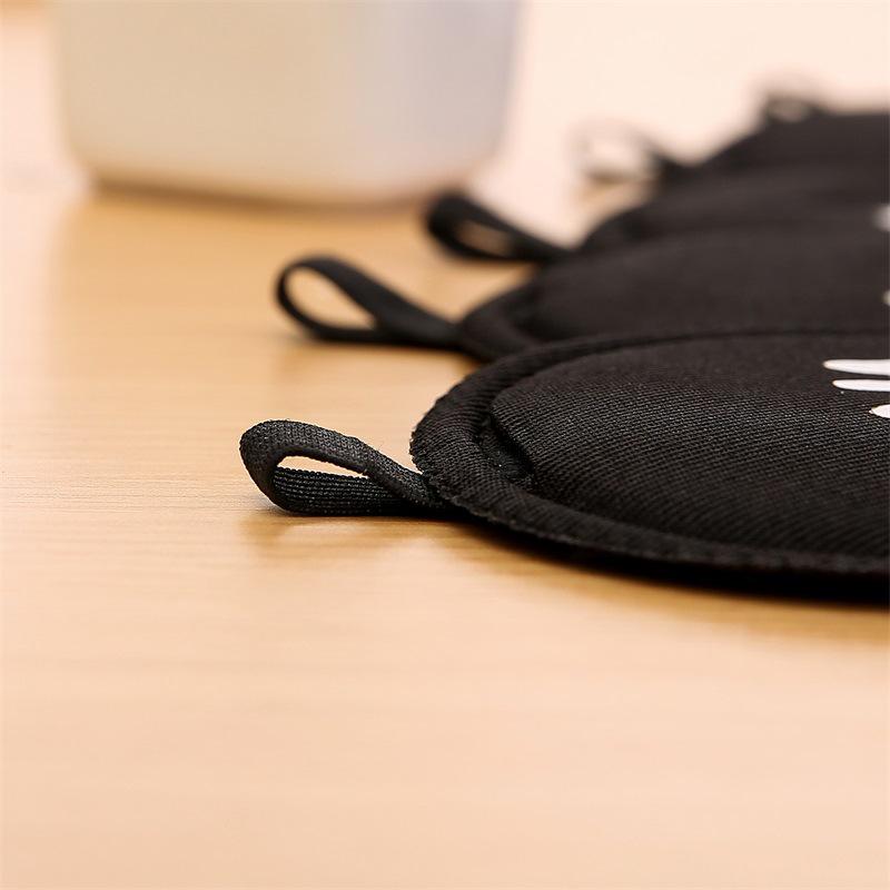 Trendy Cartoon Phrase Black Sleep Mask for Students