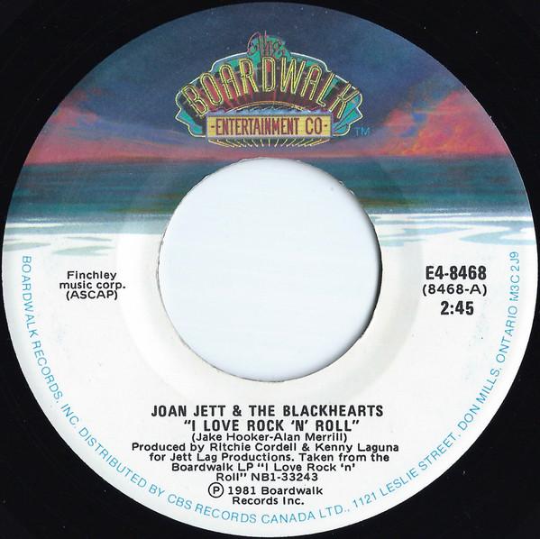 

7inch Record JOAN JETT & THE BLACKHEARTS - I Love Rock n Roll E48468 BOARDWALK ENTER 1981 Canada Rock Used