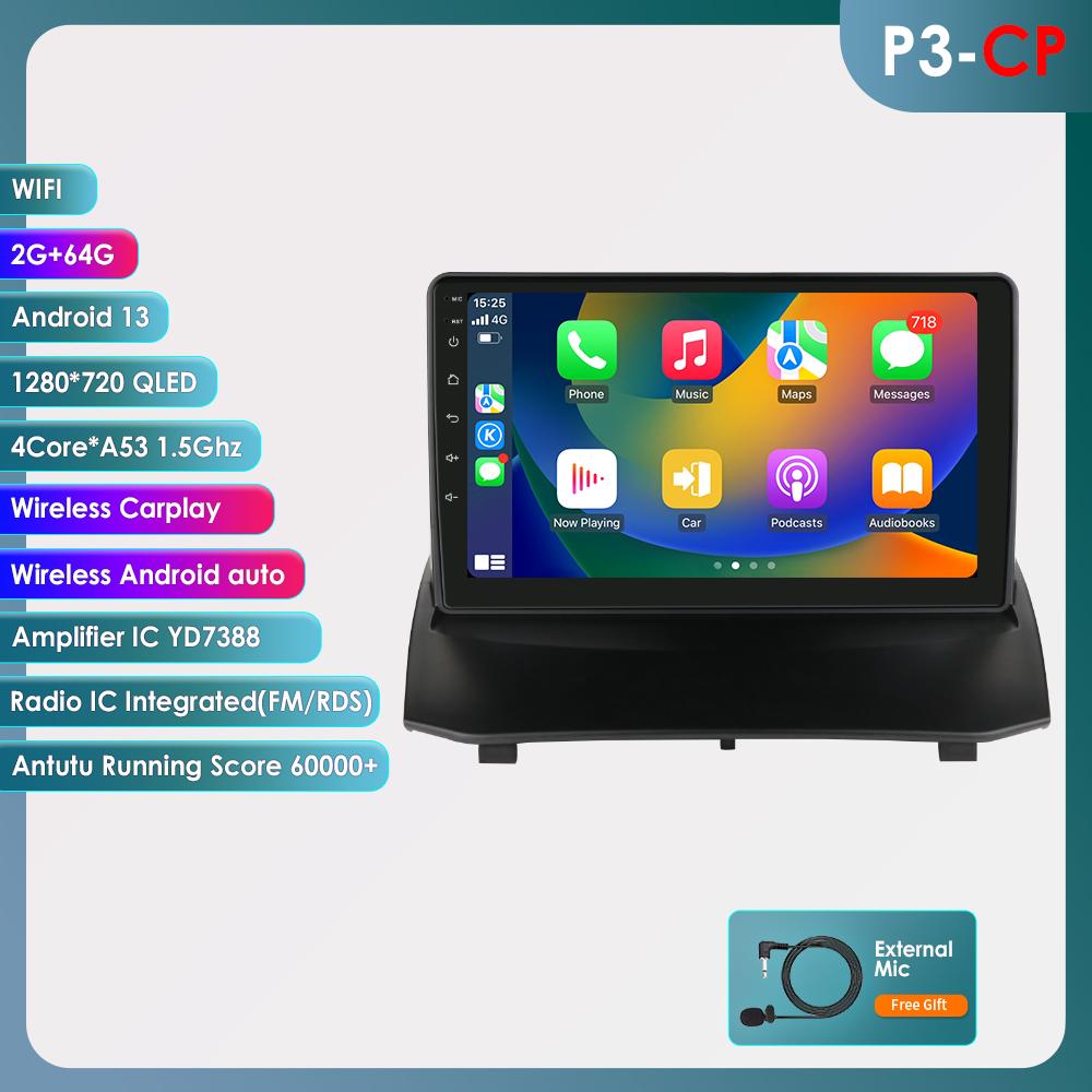 

2din Android-авторадио для Ford Fiesta 2009-2017 Автомобильный радиоприемник Мультимедийный видеоплеер GPS-навигация Головное устройство с интеллектуальным экраном Carplay 4G WIFI DSP P3CP 4Core 2G 64G