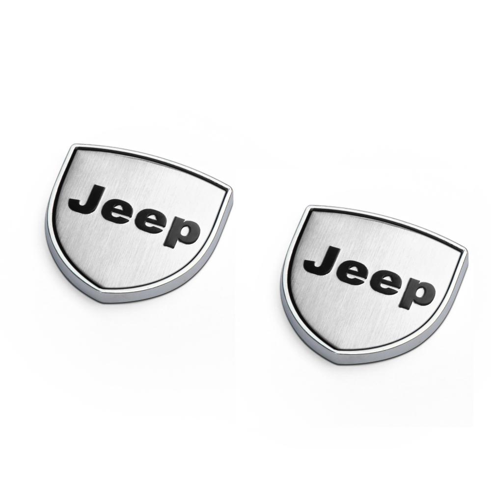 1/2pcs Car Metal Shield Body Trunk Emblem Stickers Decoration For Jeep Renegade Wrangler Compass Grand Cherokee Gladiator Trail AMQ1
