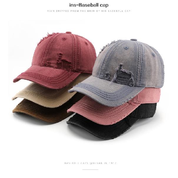 Women's washed plain baseball cap, suitable for outdoor activities, travel, and sun protection
