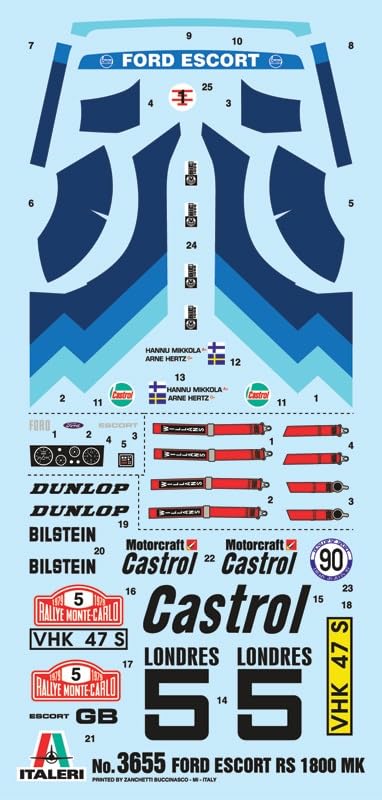 Platz Italeri Ford Escort Plastic Model IT3655 1/24 Mk.II