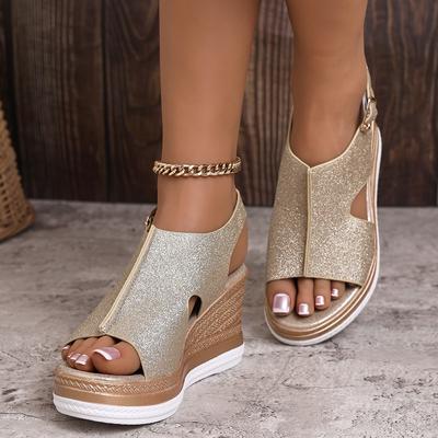 Women Wedges Sandals 2024 New Summer Fashion All Match Sandals Casual Open Toe Roman Platform Beach Sandals Zapatos De Mujer