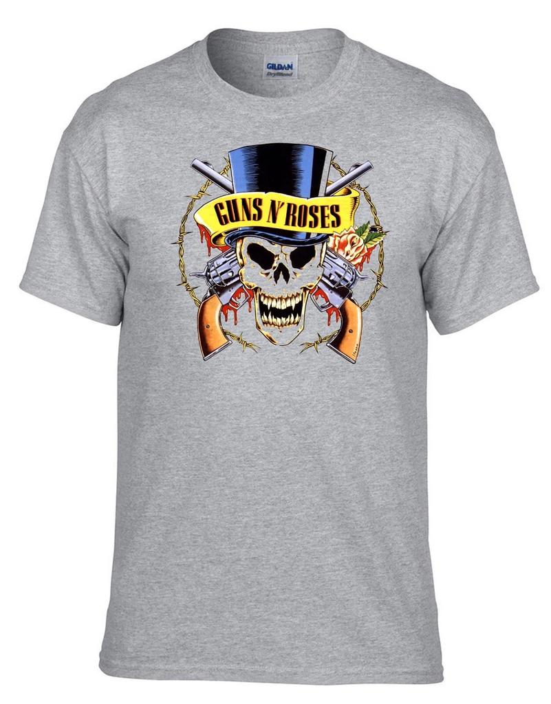 Guns N Roses Top Hat Music Rock icon Grey Kids T-Shirt -057_SZ-Kids-