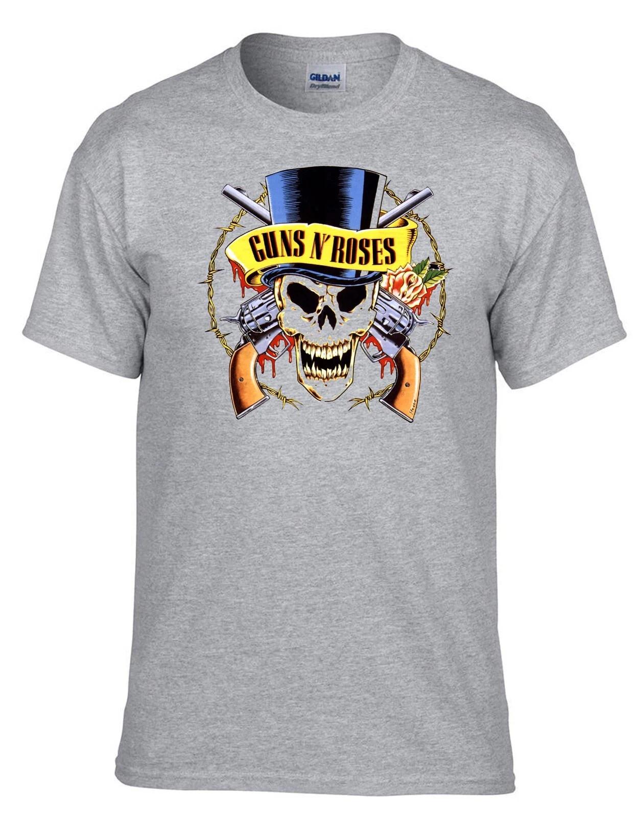 

Guns N Roses Top Hat Music Rock icon Grey Kids T-Shirt -057_SZ-Kids- S