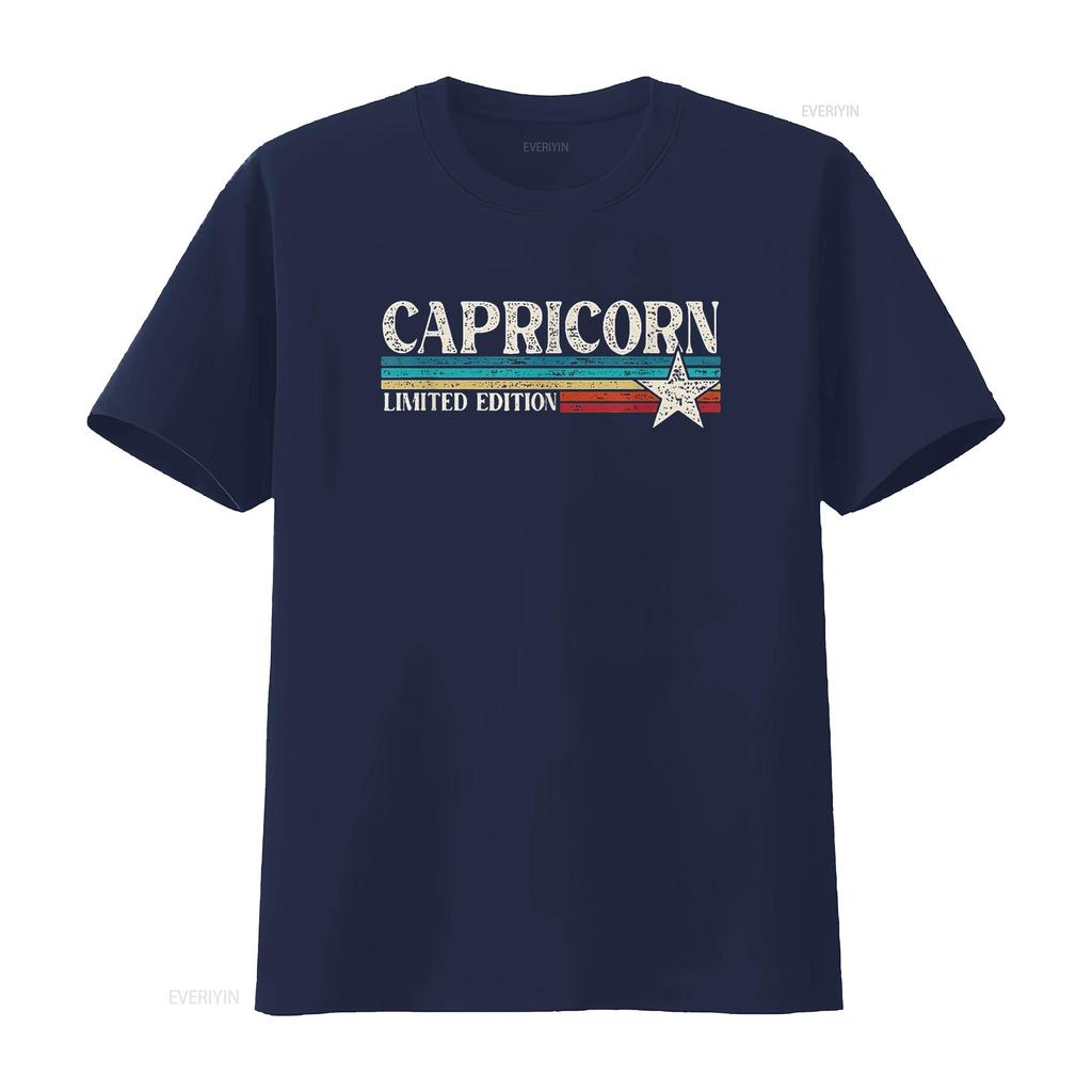 Womens Capricorn Zodiac Sign T Shirt Vintage Washed Stretched Versatile Streetwear Breathable Stylish Soft Graphic Slightly