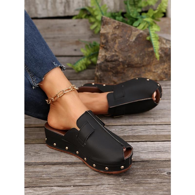 2025 Summer New Women's Platform Slippers Large Size Toe Open Toe Platform Beach Sandals for Women