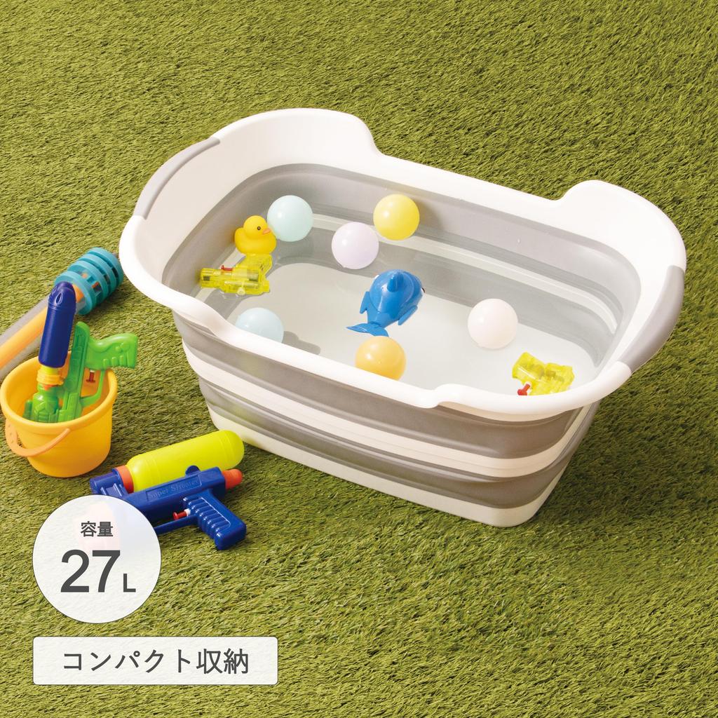 Takeda Corporation Einweichen Grau 60 x 40 x cm Faltbare Badewanne 27L NBH18831 [Eimer, Wannen, Wannen, Badewannen] 27.5 Mehrzweck