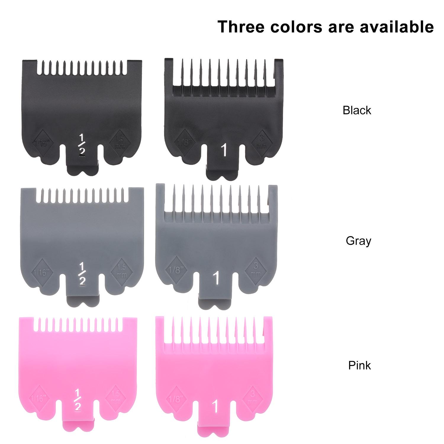 

2PCS Cutting Guide Comb Hairdressing Tool 1.5mm 3mm Set Colorful Limit Comb Set Compatible with WAHL Electric Hair чёрный