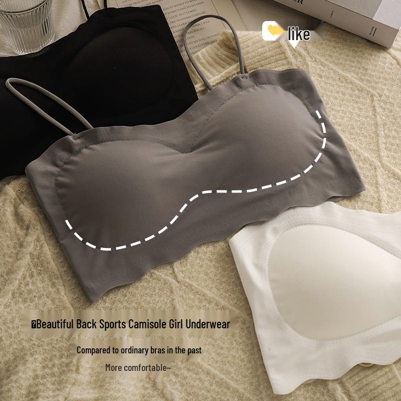Nahtloses Ice-Silk-Bandeau für Damen: Leichtes, bequemes, sexy Bralette-Camisole ohne Bügel