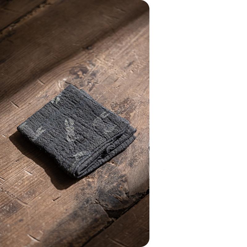 

Хлопковая салфетка ручной работы в китайском стиле с цветами, салфетки для стола, для чайной церемонии, с растительным крашением, сервировочное чайное полотенце, аксессуары