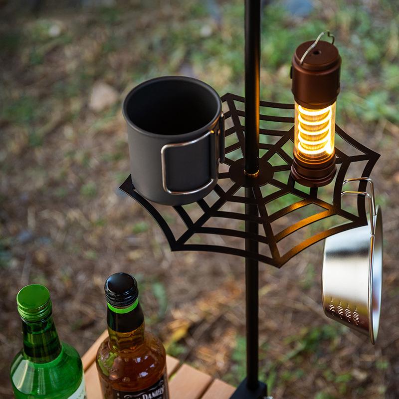 Outdoor Camping Lampenständer Ablage Tischplatte Lampenmast Geschwärzte Platte Leichter Lampenhaken Mini Tischplatte