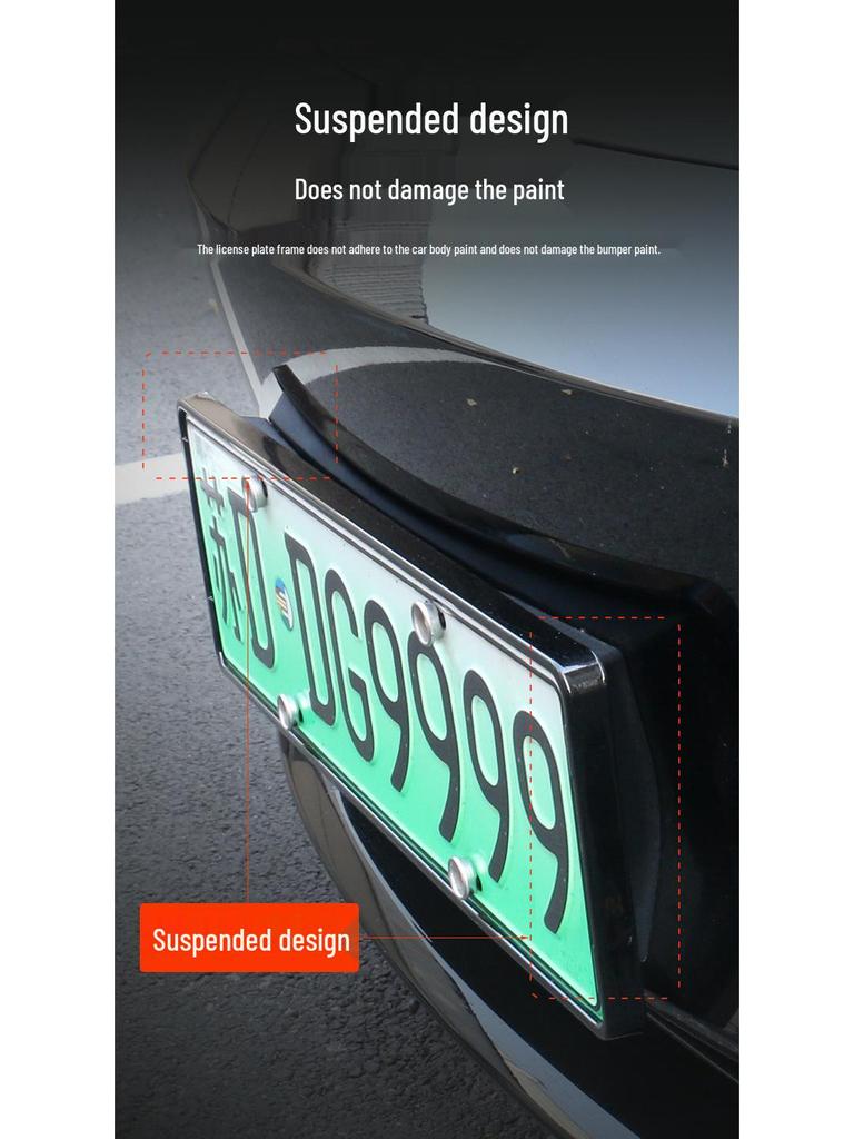 Tesla Model Y Green License Plate Frame - Floating Design