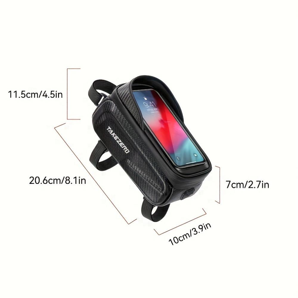 

Phone Mount Bag for Bike Bicycle Accessories Front Frame Handlebar Top Tube Phone Pouch with Rain Cover Compatible with Phones Under 6.8” чёрный